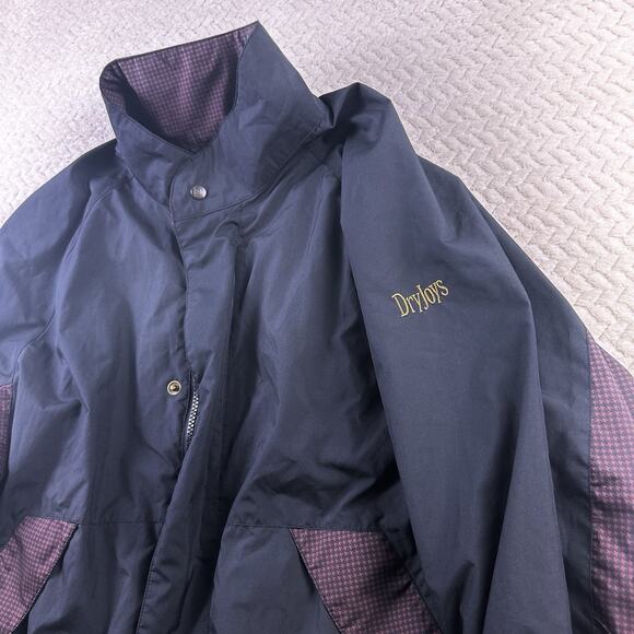 DryJoys FootJoy Golf Jacket Mens Medium FJ Full Zip Houndstooth Rain Wind - Picture 14 of 16